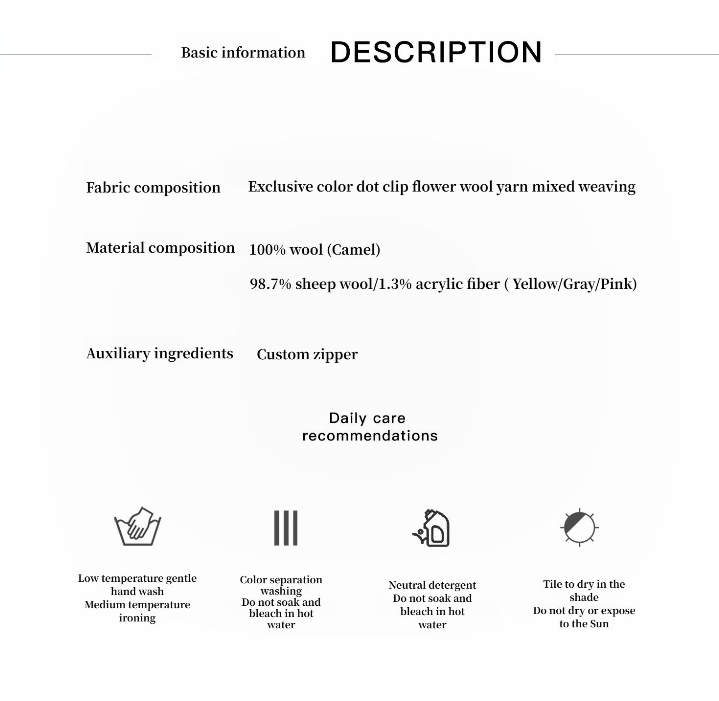 "Autumn Breeze Tea" colorful dotted wool-blend double-zip knitted cardigan short stand-up collar sweater-3