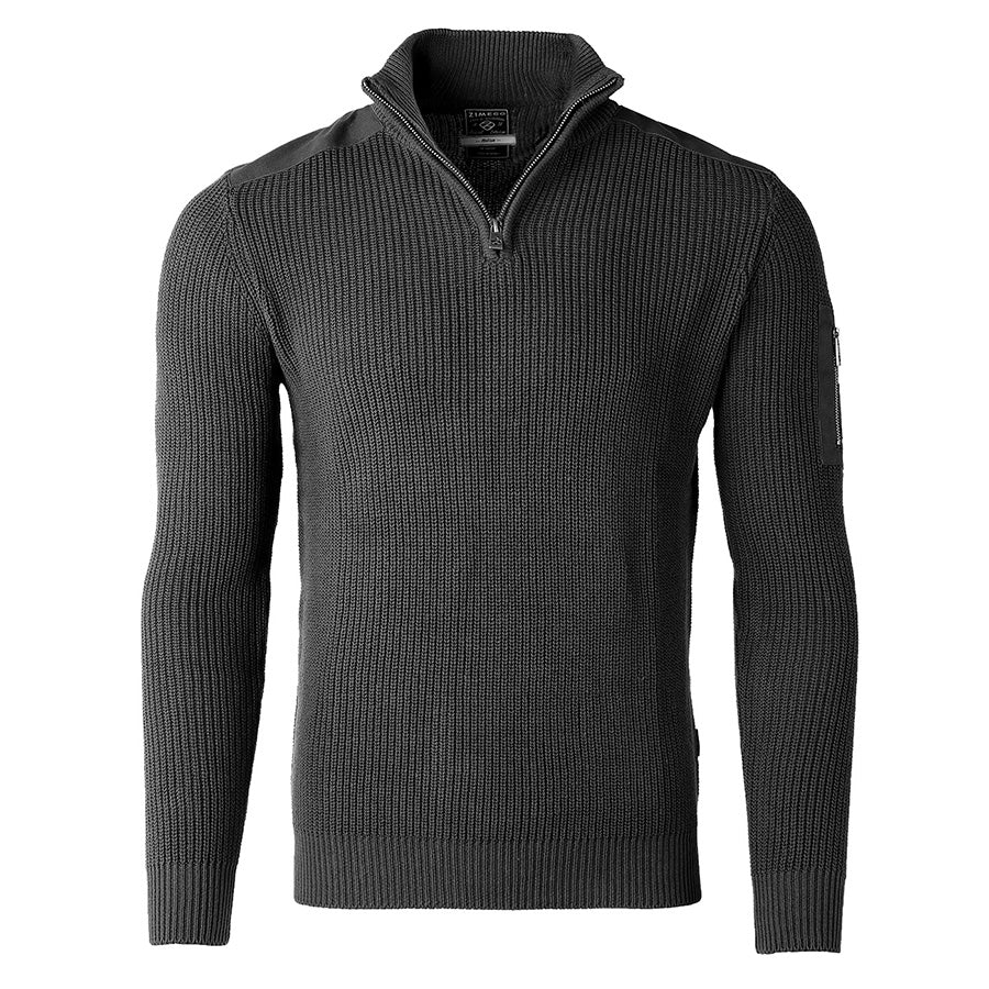 ZIMEGO Mens Long Sleeve Pullover Quarter Zip Mock Neck Polo Sweater