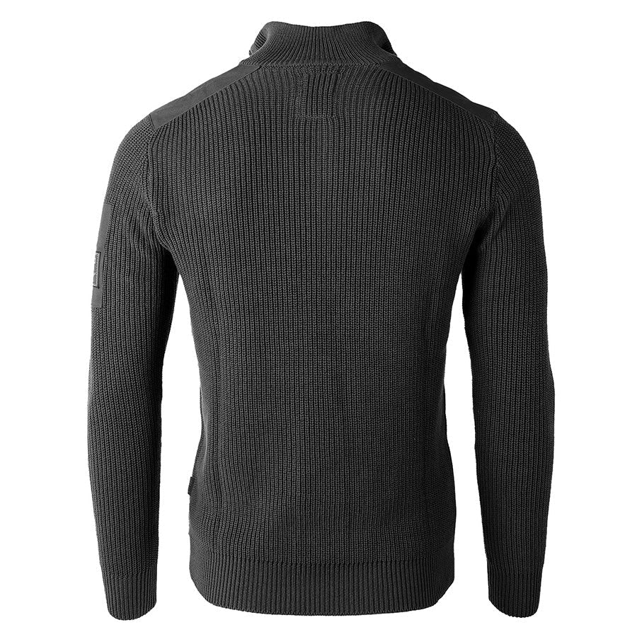 ZIMEGO Mens Long Sleeve Pullover Quarter Zip Mock Neck Polo Sweater