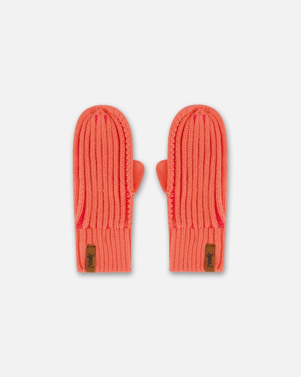 Knit Mittens Coral