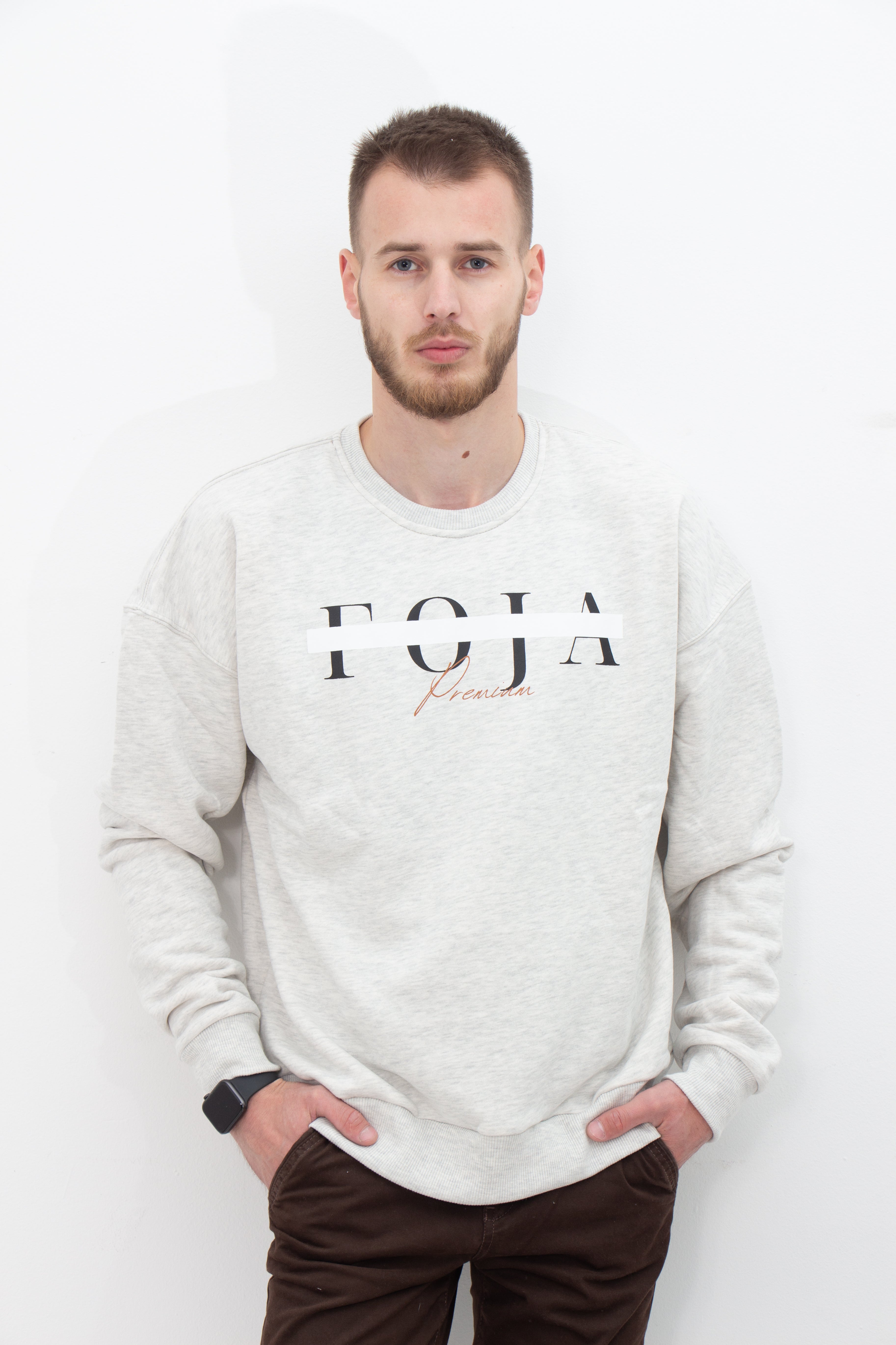 CENSORED OVERSIZED SWEATER -SILVER WHITE-