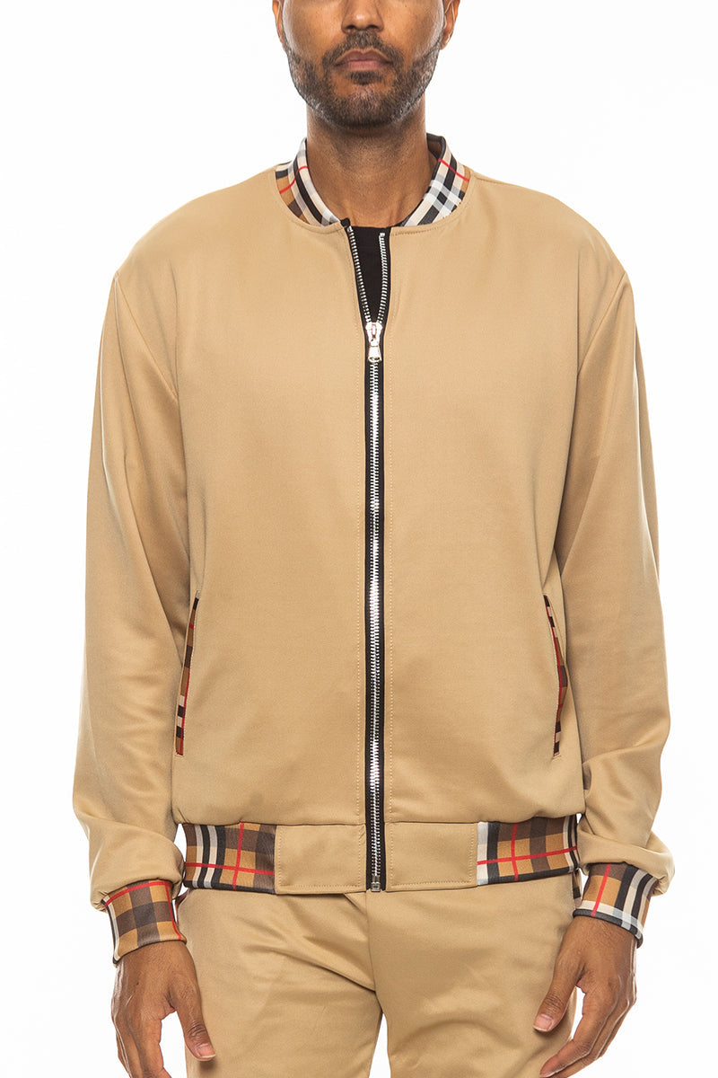 Checkered Detail Track Jacket