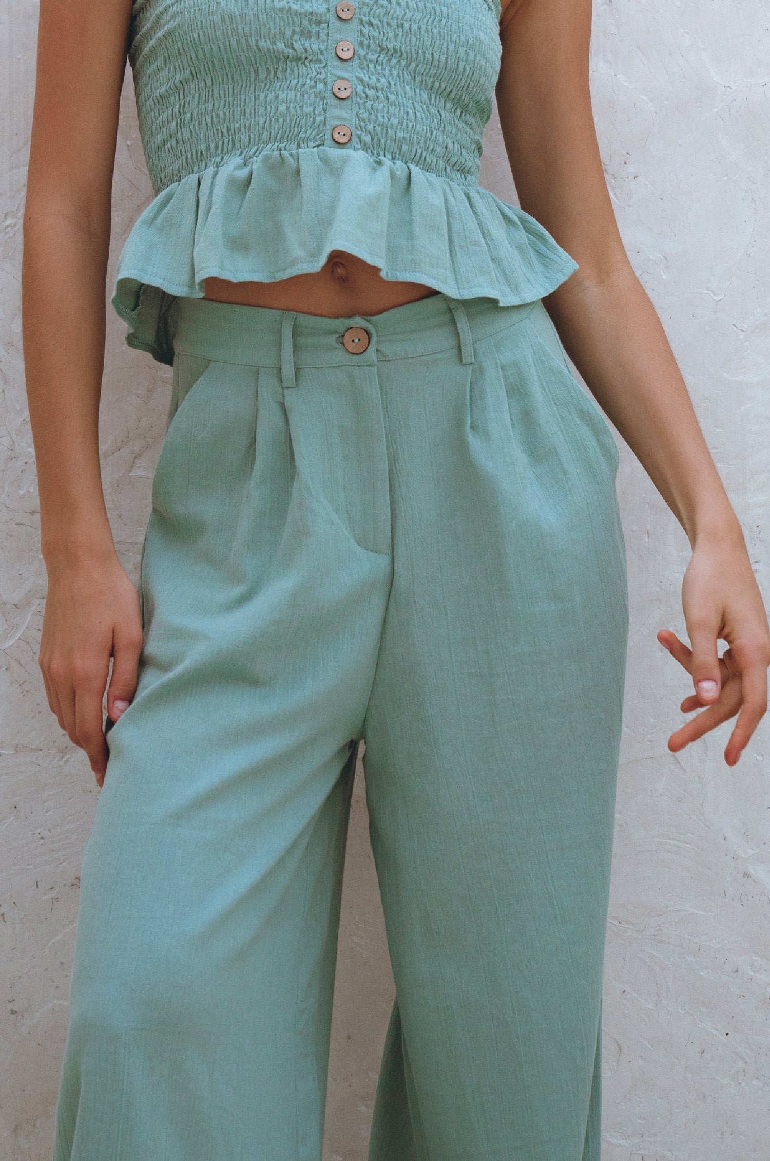 Raya Wide Leg Linen Pants