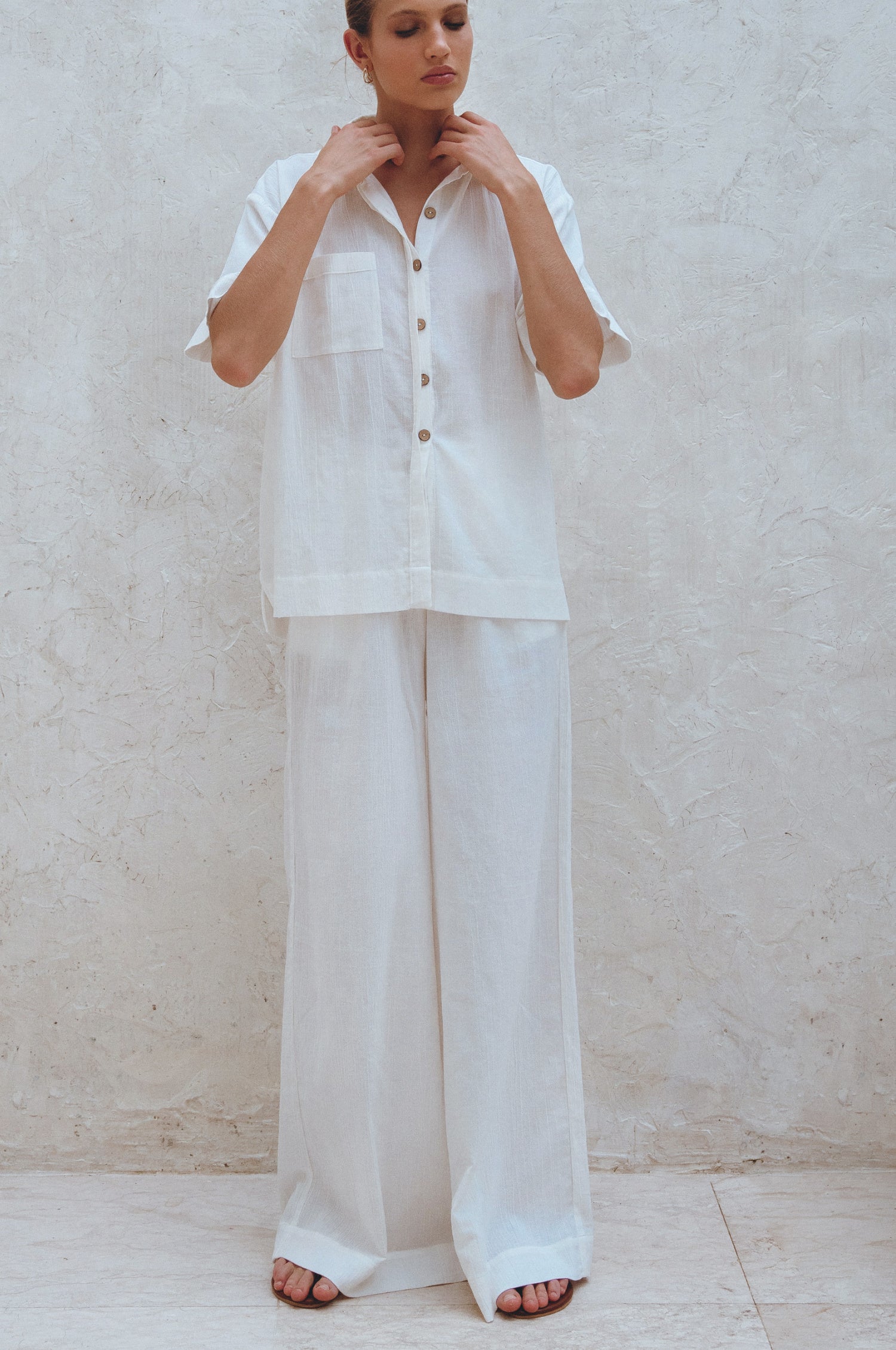 Raya Wide Leg Linen Pants