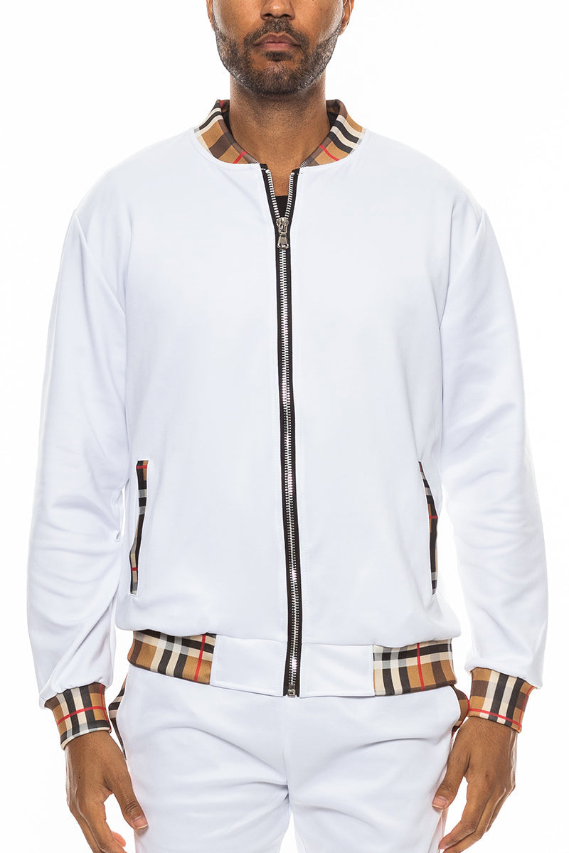 Checkered Detail Track Jacket