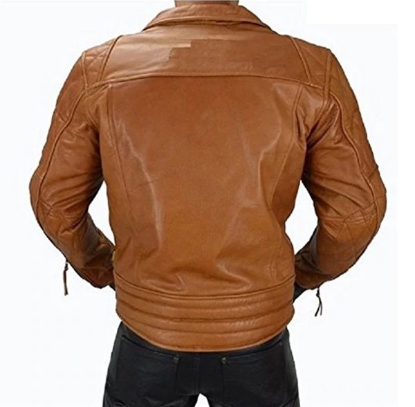 Biker Jacket Men’s Motorcycle Quilted Leather Jacket