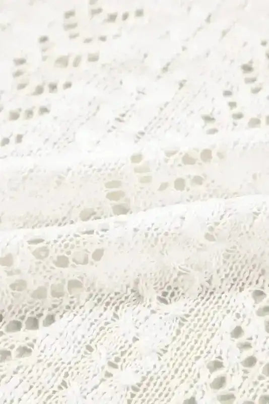 Cozy Comfort Plus Size White Eyelet Cardigan