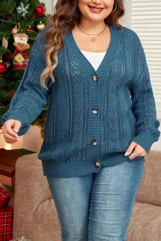 CozyComfort Plus Size Open Knit Cardigan