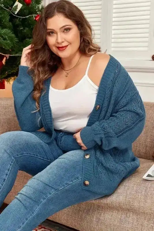 CozyComfort Plus Size Open Knit Cardigan