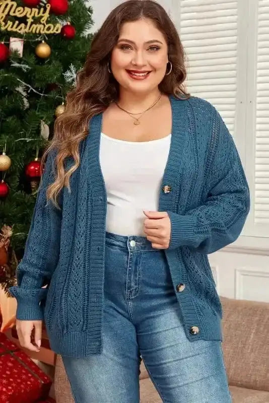 CozyComfort Plus Size Open Knit Cardigan