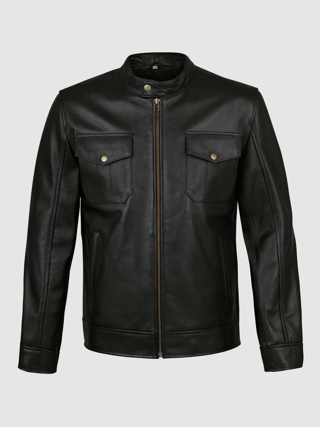 4 Pocket Black Leather Jacket