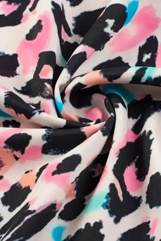 Leopard Batwing Sleeve Plus Size Top