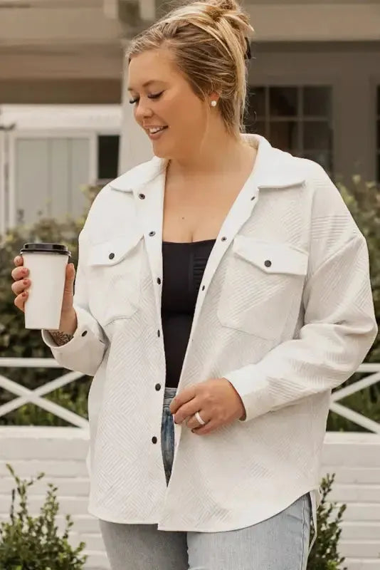 Plus Size Textured Jacket