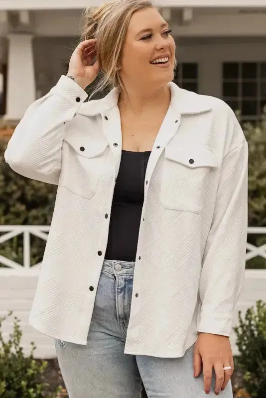 Plus Size Textured Jacket