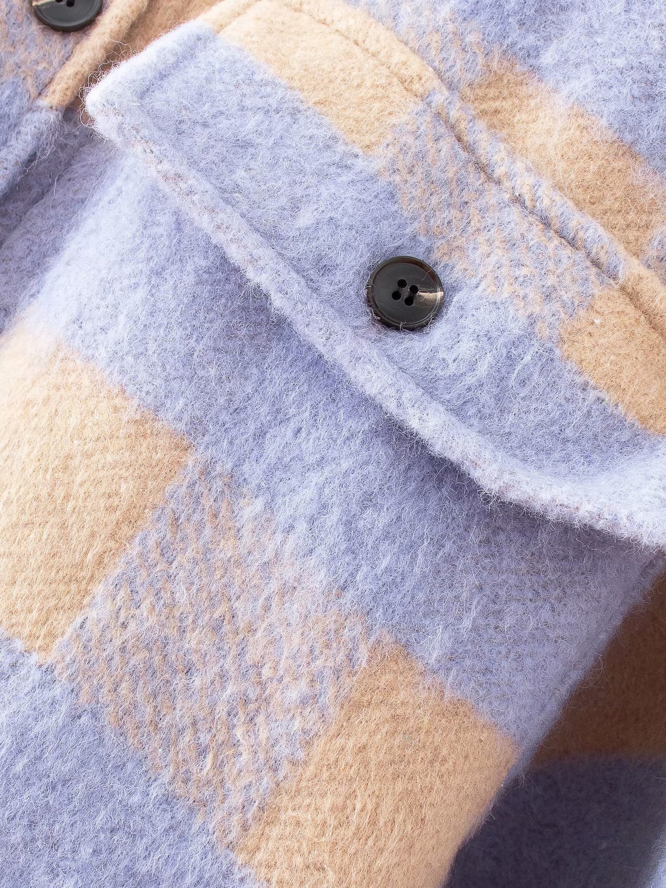 Toppies vintage lattice long jacekt coat women  shirt jacket oversized plus size women jacket