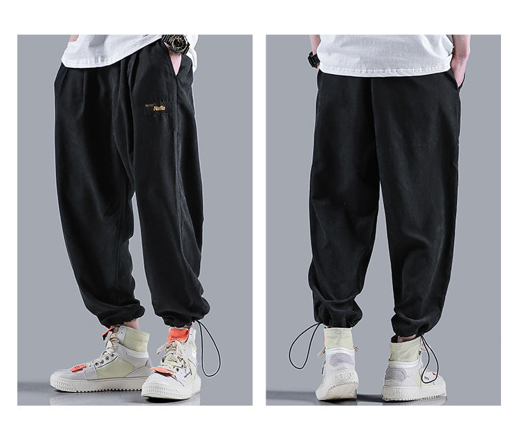 Men Jogger Solid color  Side Pockets Loose Style Men's Sweatpants Fashion Harajuku High Street Casual Pants 5 Colors