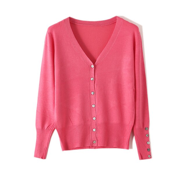 High Quality Shell Cufflinks Knitted Cardigan Shirt Top Female Loose  Shawl Autumn Women&#39;s Sweater Jacket