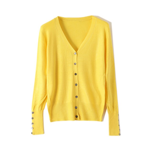 High Quality Shell Cufflinks Knitted Cardigan Shirt Top Female Loose  Shawl Autumn Women&#39;s Sweater Jacket