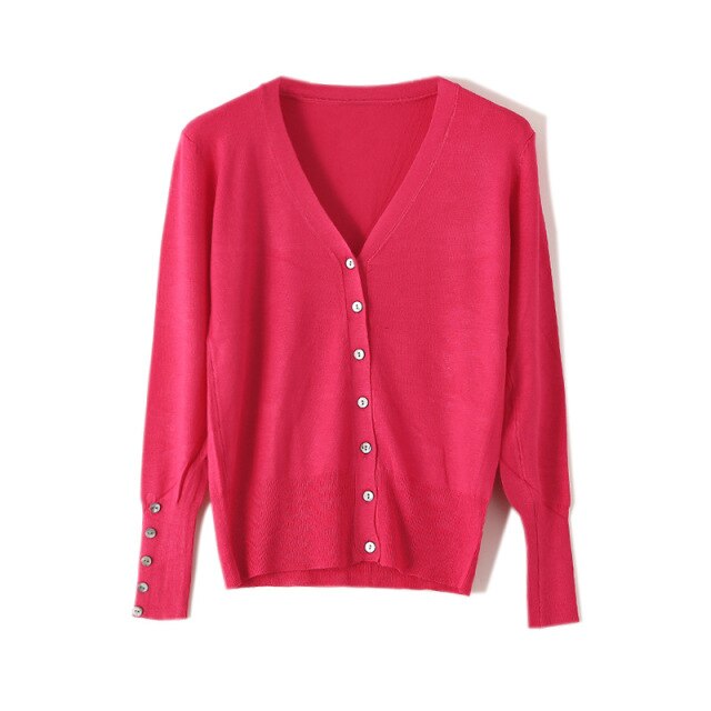 High Quality Shell Cufflinks Knitted Cardigan Shirt Top Female Loose  Shawl Autumn Women&#39;s Sweater Jacket