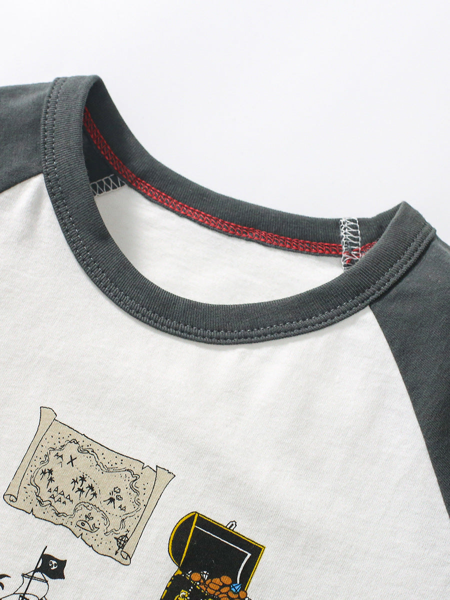 Unisex Kids’ Cartoon Print T-Shirt In European And American Style For Summer