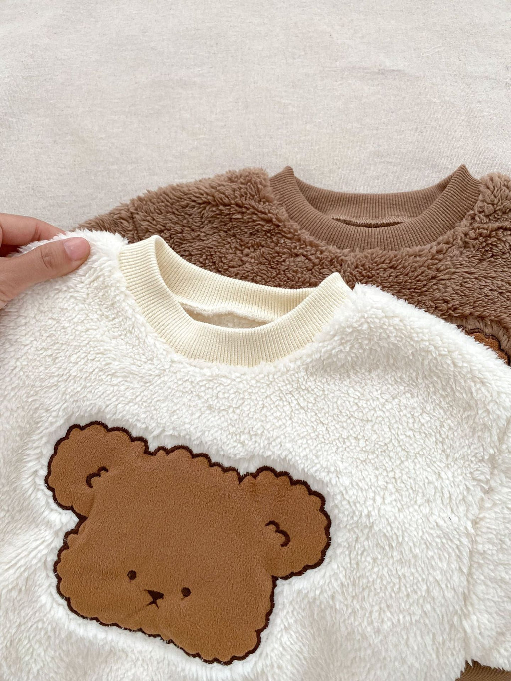 Winter Baby Thick Thermal Long Sleeve Teddy Bear Knitted Sweater And Pants Two Pieces Sets