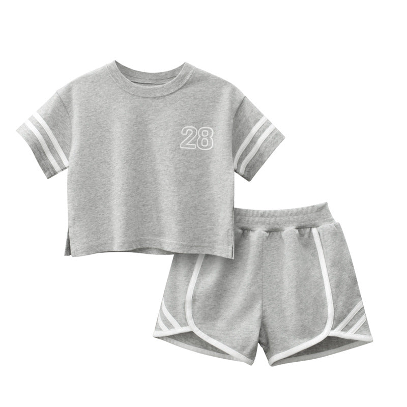 Baby Striped Sleeves Design T-Shirt Combo Shorts Sport Pieces Sets