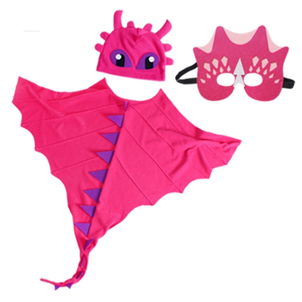 Halloween Dinosaur Cloak Hats Mask Costume Sets