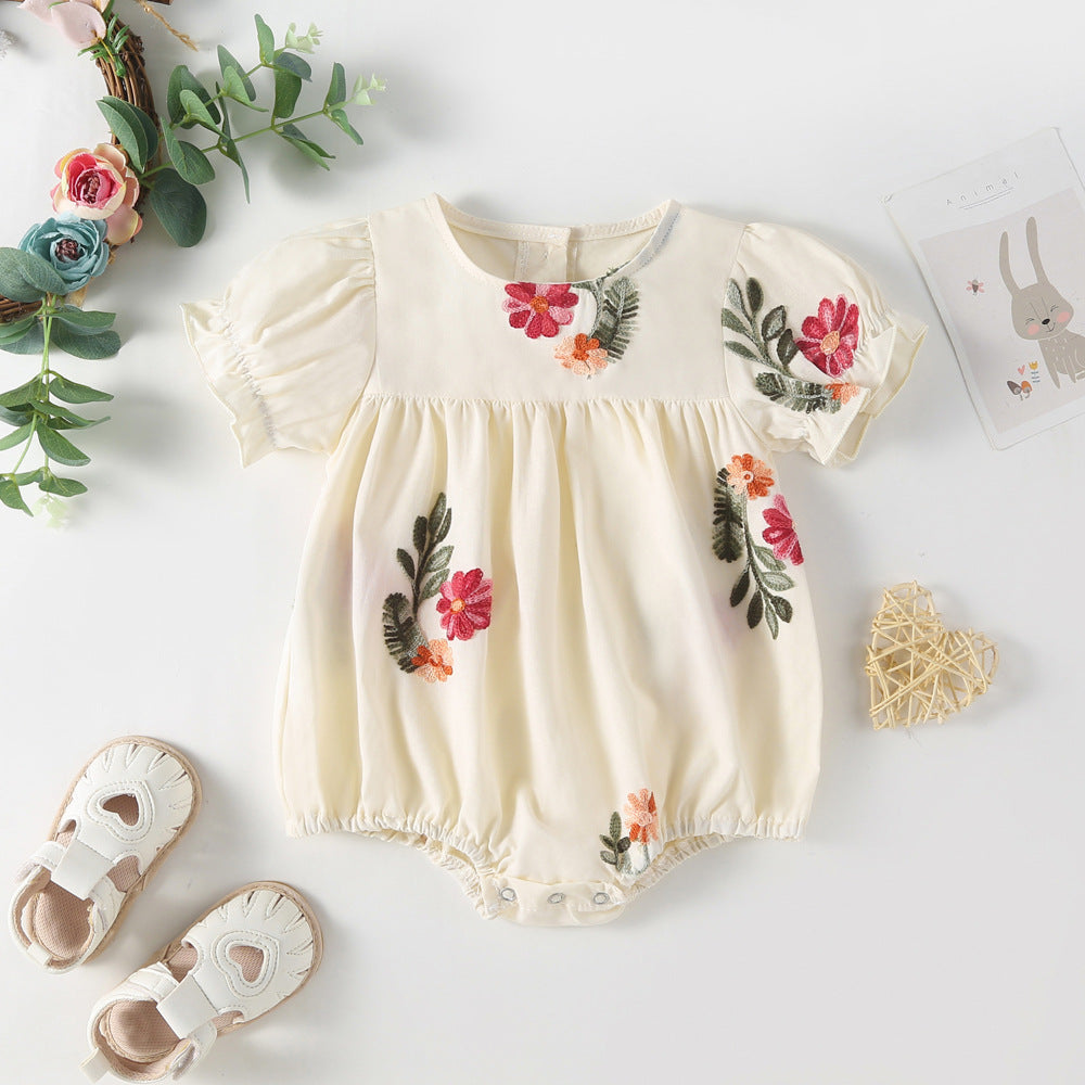 Summer Baby Kids Girls Floral Pattern Sleeveless Strap Top Dress And Bloomers Clothing Set/ Onesies