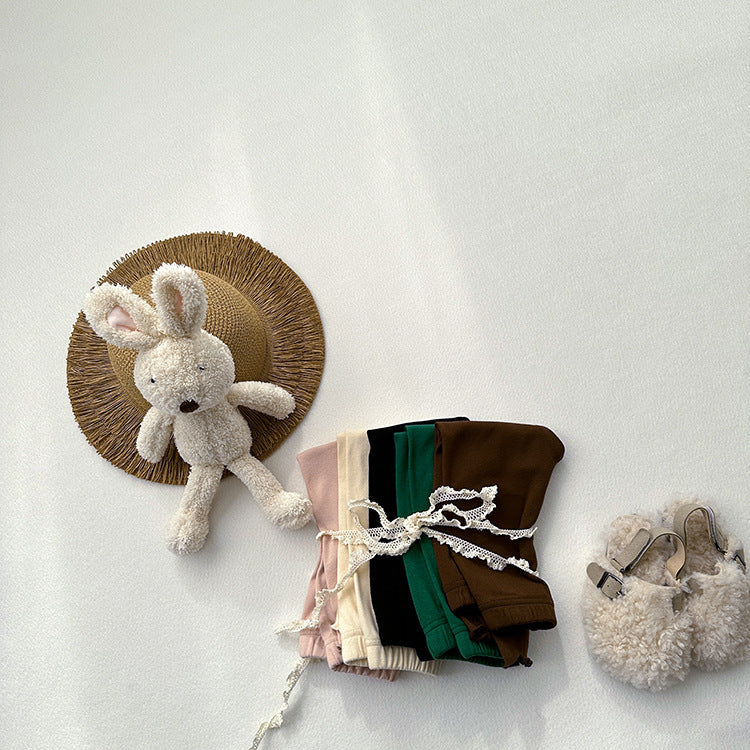 Children's Solid Color Leggings Girls Kindergarten Trousers