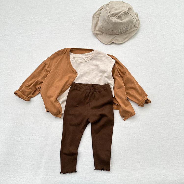 Children's Solid Color Leggings Girls Kindergarten Trousers