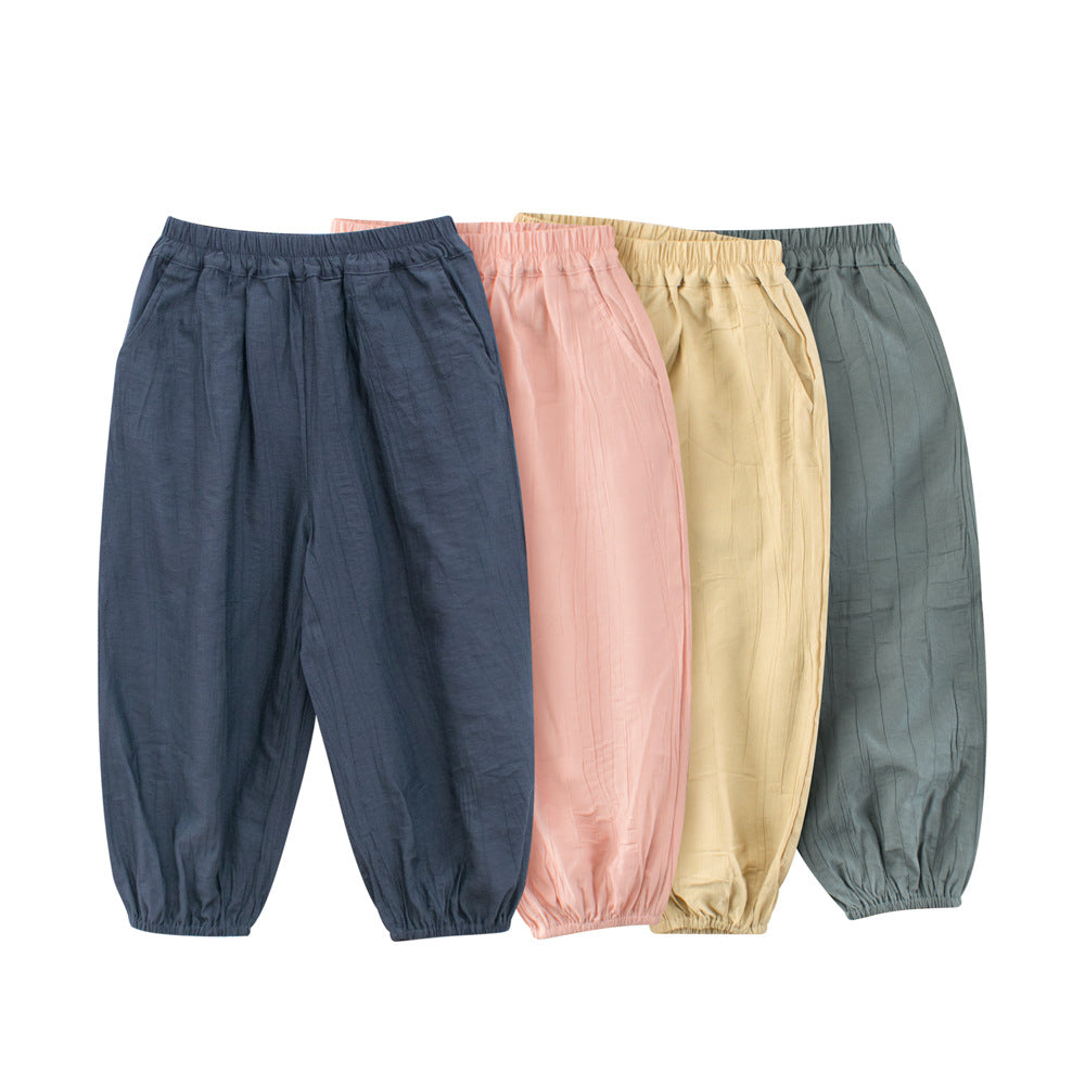 Children’s Summer Comfortable Simple Casual Plain Pants – Thin Trousers
